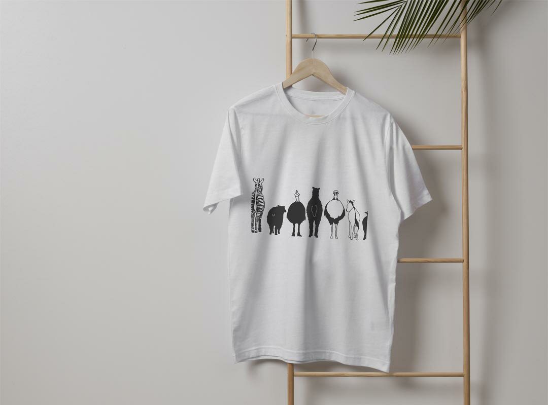 メンズ ドライTシャツ ホワイト 半袖 4.1オンス ジム トレーニング スポーツ 運動会 ドライアスレチック UVカット 紫外線遮蔽 吸水速乾 デザイン Tshirt S M L XL 2XL 3XL 4XL 5XL 6XL 009664 動物　サファリ　白　黒