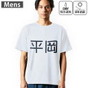メンズ ドライTシャツ ホワイト 半袖 4.1オンス ジム トレーニング スポーツ 運動会 ドライアスレチック UVカット 紫外線遮蔽 吸水速乾 デザイン Tshirt S M L XL 2XL 3XL 4XL 5XL 6XL 021922 苗字 名前 平岡(4)