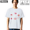 メンズ ドライTシャツ ホワイト 半袖 4.1オンス ジム トレーニング スポーツ 運動会 ドライアスレチック UVカット 紫外線遮蔽 吸水速乾 デザイン Tshirt S M L XL 2XL 3XL 4XL 5XL 6XL 031559 バレンタイン サクランボ