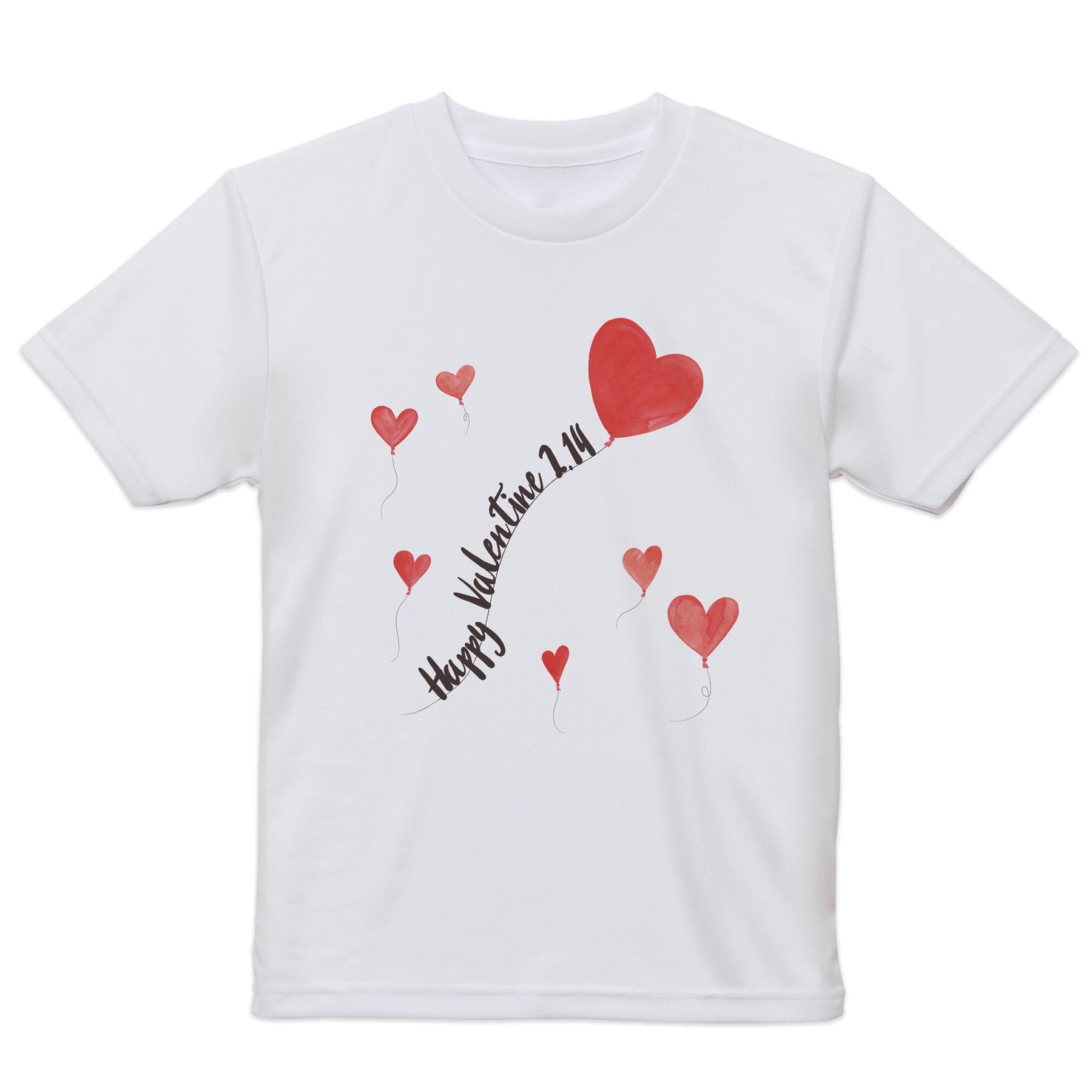 メンズ ドライTシャツ ホワイト 半袖 4.1オンス ジム トレーニング スポーツ 運動会 ドライアスレチック UVカット 紫外線遮蔽 吸水速乾 デザイン Tshirt S M L XL 2XL 3XL 4XL 031566 バレンタイン ハート 2.14 kabekore-11040049 kabeコレ パッケージ画像