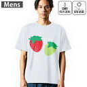 メンズ ドライTシャツ ホワイト 半袖 4.1オンス ジム トレーニング スポーツ 運動会 ドライアスレチック UVカット 紫外線遮蔽 吸水速乾 デザイン Tshirt S M L XL 2XL 3XL 4XL 5XL 6XL 009548 いちご 赤 緑