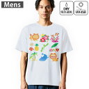 メンズ ドライTシャツ ホワイト 半袖 4.1オンス ジム トレーニング スポーツ 運動会 ドライアスレチック UVカット 紫外線遮蔽 吸水速乾 デザイン Tshirt S M L XL 2XL 3XL 4XL 5XL 6XL 013766 シーサー 沖縄 ハイビスカス