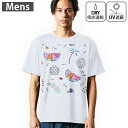 メンズ ドライTシャツ ホワイト 半袖 4.1オンス ジム トレーニング スポーツ 運動会 ドライアスレチック UVカット 紫外線遮蔽 吸水速乾 デザイン Tshirt S M L XL 2XL 3XL 4XL 5XL 6XL 014344 ヤシの木 スイカ トロピカル