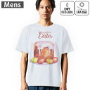 メンズ ドライTシャツ ホワイト 半袖 4.1オンス ジム トレーニング スポーツ 運動会 ドライアスレチック UVカット 紫外線遮蔽 吸水速乾 デザイン Tshirt S M L XL 2XL 3XL 4XL 5XL 6XL 015327 イースター たまご とり ケーキ パステル