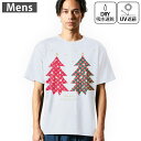 メンズ ドライTシャツ ホワイト 半袖 4.1オンス ジム トレーニング スポーツ 運動会 ドライアスレチック UVカット 紫外線遮蔽 吸水速乾 デザイン Tshirt S M L XL 2XL 3XL 4XL 5XL 6XL 015645 クリスマス クリスマスツリー