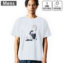 メンズ ドライTシャツ ホワイト 半袖 4.1オンス ジム トレーニング スポーツ 運動会 ドライアスレチック UVカット 紫外線遮蔽 吸水速乾 デザイン Tshirt S M L XL 2XL 3XL 4XL 5XL 6XL 016246 女の人 イラスト(4)