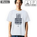 メンズ ドライTシャツ ホワイト 半袖 4.1オンス ジム トレーニング スポーツ 運動会 ドライアスレチック UVカット 紫外線遮蔽 吸水速乾 デザイン Tshirt S M L XL 2XL 3XL 4XL 5XL 6XL 017508 ケーキ 白黒 モノトーン(4)