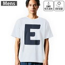 メンズ ドライTシャツ ホワイト 半袖 4.1オンス ジム トレーニング スポーツ 運動会 ドライアスレチック UVカット 紫外線遮蔽 吸水速乾 デザイン Tshirt S M L XL 2XL 3XL 4XL 5XL 6XL 019185 文字 e アルファベット