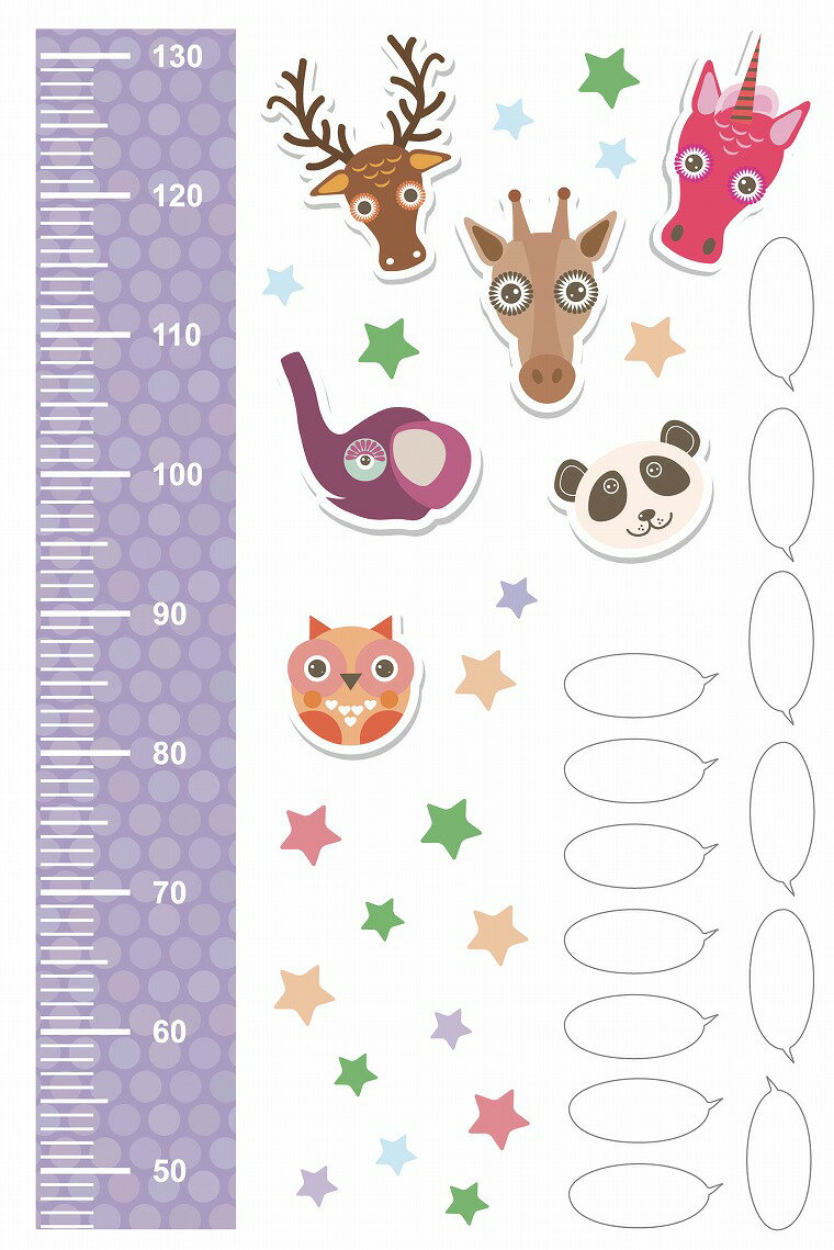 ウォールステッカー 身長計 メモ付き 記念 目盛り 子供部屋 かわいい 北欧 90×60cm シール式 装飾 おしゃれ 壁紙 はがせる 剥がせる カッティングシート wall sticker 雑貨 DIY プチリフォーム