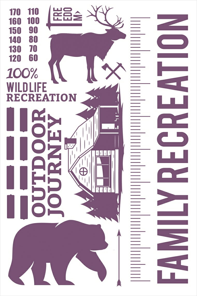 ウォールステッカー 身長計 記念 北欧 クマ トナカイ 冬 dog 90×60cm シール式 装飾 おしゃれ 壁紙 はがせる 剥がせる カッティングシート wall sticker 雑貨 DIY プチリフォーム