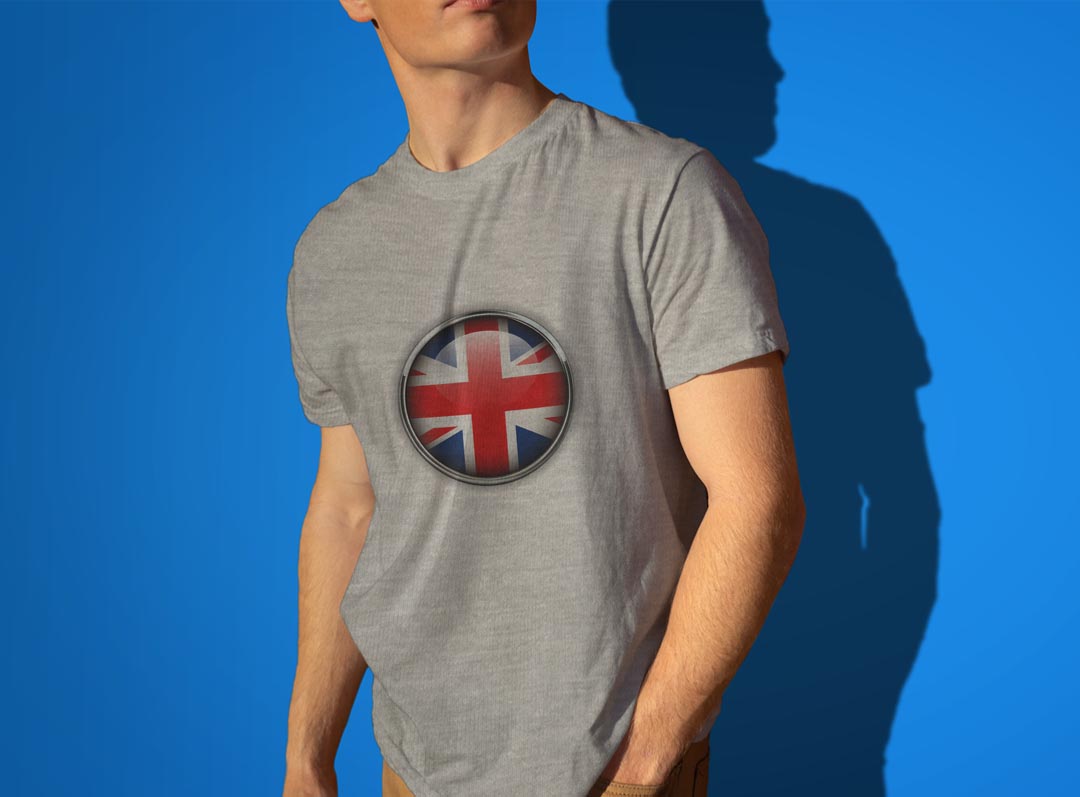 Tシャツ メンズ 半袖 ホワイト グレー デザイン S M L XL 2XL Tシャツ ティーシャツ T shirt 000262 イギリス　国旗　マーク kabekore-11117225 kabeコレ サンプル画像3
