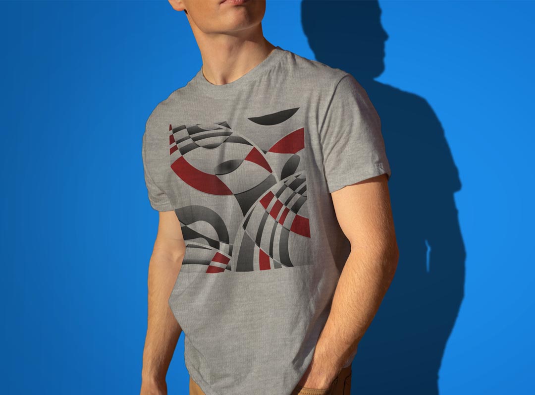 Tシャツ メンズ 半袖 ホワイト グレー デザイン S M L XL 2XL Tシャツ ティーシャツ T shirt 000484 市松模様　ウェーブ kabekore-11118221 kabeコレ サンプル画像3