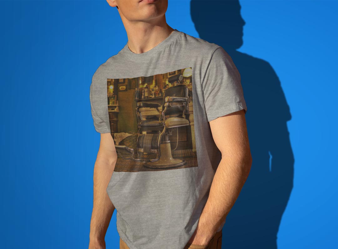 Tシャツ メンズ 半袖 ホワイト グレー デザイン S M L XL 2XL Tシャツ ティーシャツ T shirt 022944 美容室　理容室　バーバー　椅子 kabekore-10975574 kabeコレ サンプル画像3