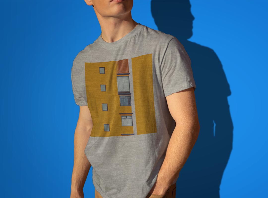 Tシャツ メンズ 半袖 ホワイト グレー デザイン S M L XL 2XL Tシャツ ティーシャツ T shirt 023030 窓　写真　建物 kabekore-11134865 kabeコレ サンプル画像3