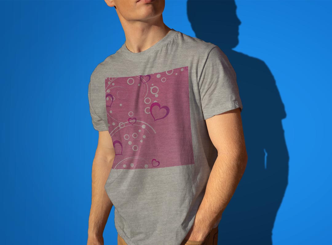 Tシャツ メンズ 半袖 ホワイト グレー デザイン S M L XL 2XL Tシャツ ティーシャツ T shirt 005038 ハート　ピンク　イラスト 3