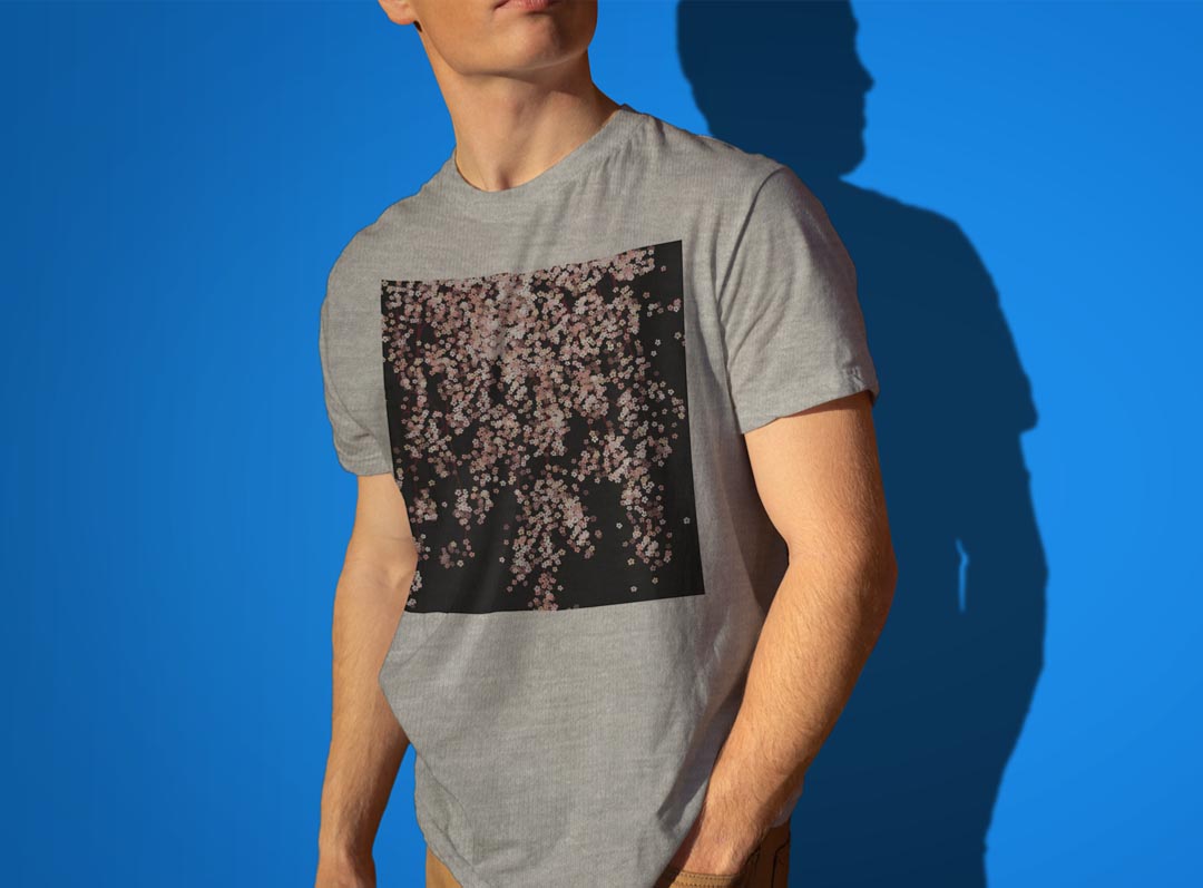 Tシャツ メンズ 半袖 ホワイト グレー デザイン S M L XL 2XL Tシャツ ティーシャツ T shirt 005308 桜　ピンク　黒