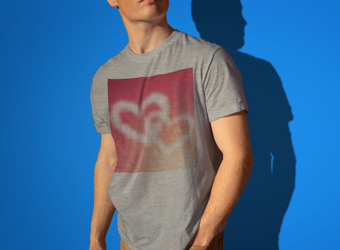 Tシャツ メンズ 半袖 ホワイト グレー デザイン S M L XL 2XL Tシャツ ティーシャツ T shirt 005641 ハート　ピンク