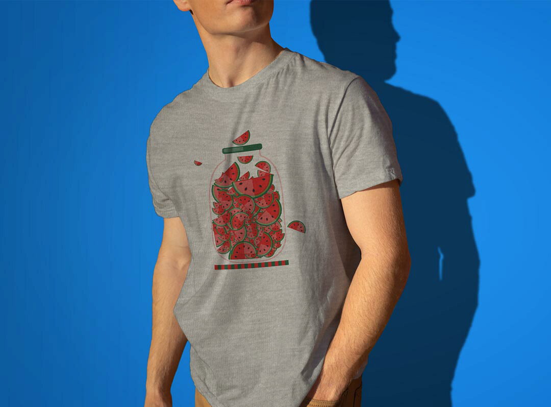 T-Shirt Hombres Semirrujo Blanco Gris Diseño S M L XL 2XL T-Shirt T-Shirt 009177 Frutas Rojo Cisne — vista 3
