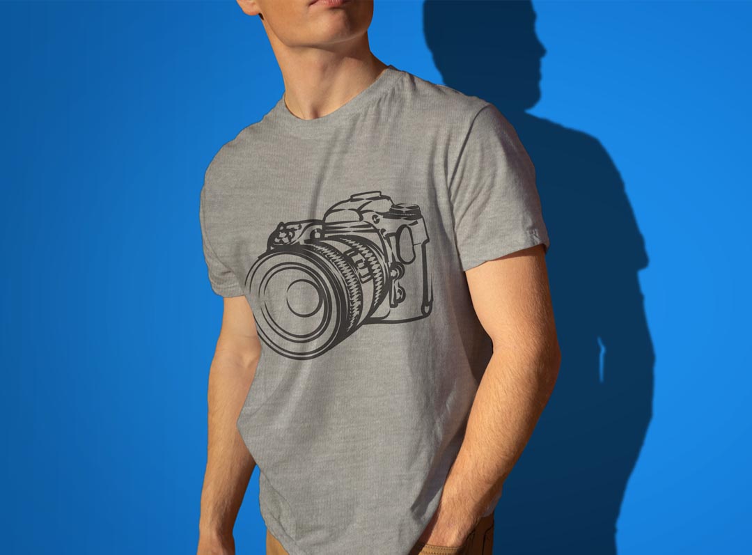 Tシャツ メンズ 半袖 ホワイト グレー デザイン S M L XL 2XL Tシャツ ティーシャツ T shirt 014761 カメラ　白黒　一眼レフ kabekore-10495485 kabeコレ サンプル画像3