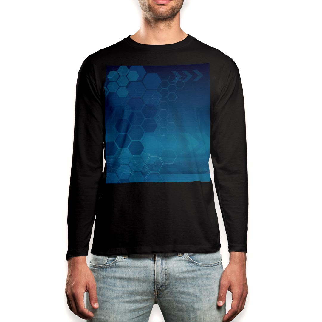 ロング tシャツ メンズ 長袖 ブラック デザイン XS S M L XL 2XL ロンT ティーシャツ 黒 black T shirt long sleeve 000073 青 記号