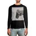 ロング tシャツ メンズ 長袖 ブラック デザイン XS S M L XL 2XL ロンT ティーシャツ 黒 black T shirt long sleeve 000237 ゲーム コントローラー(4)