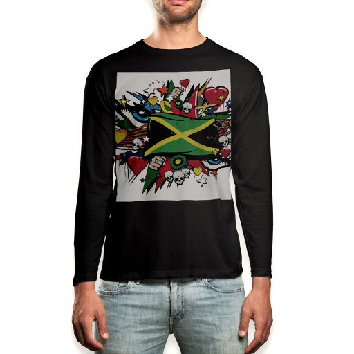 ロング tシャツ メンズ 長袖 ブラック デザイン XS S M L XL 2XL ロンT ティーシャツ 黒 black T shirt long sleeve 000270 ジャマイカ レゲエ HIPHOP ロング tシャツ メンズ 長袖 ブラック デザイン XS S M L XL 2XL ロンT ティーシャツ 黒 black T shirt long sleeve 000270 ジャマイカ レゲエ HIPHOP