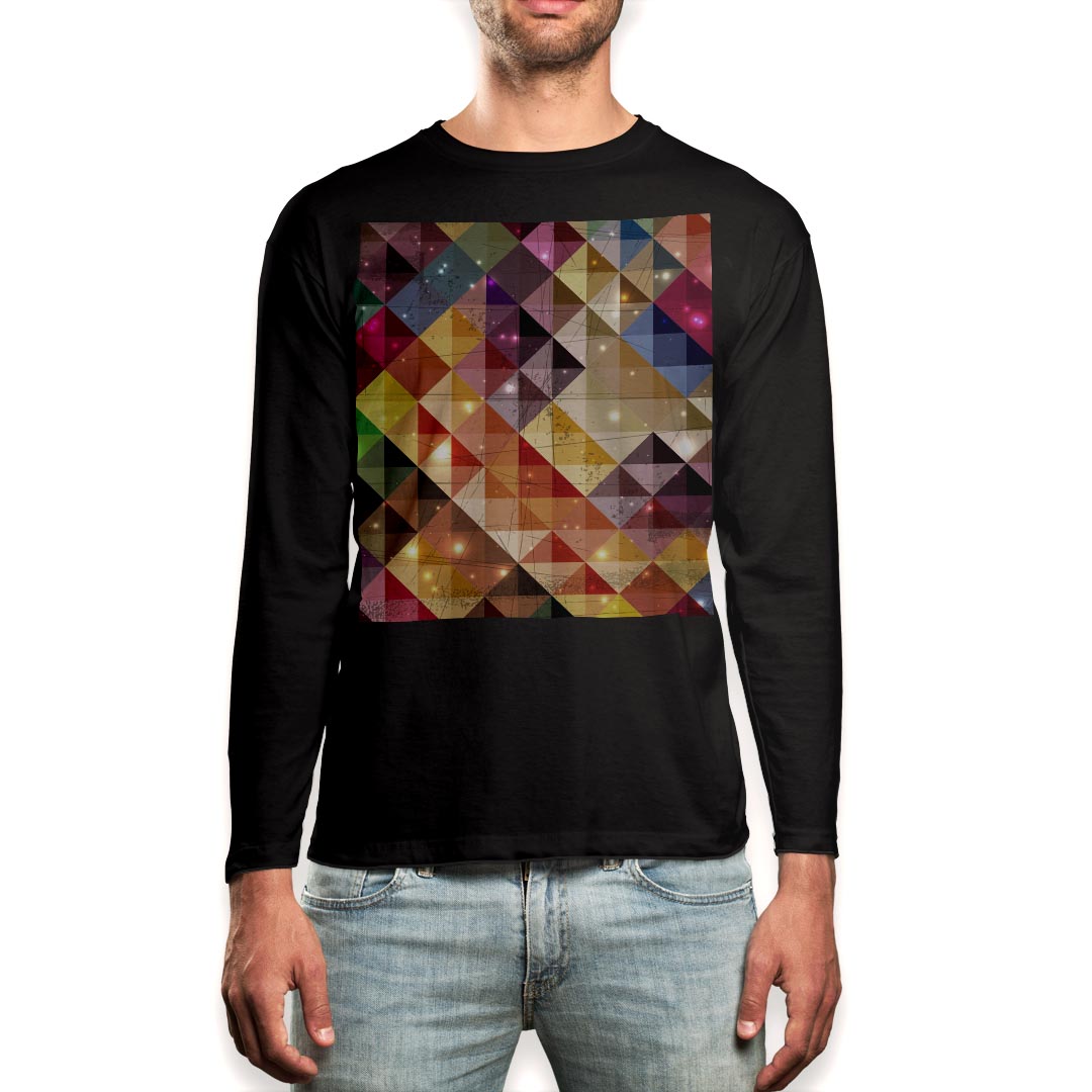 Long-Sleeved - ロング tシャツ メンズ 長袖 ブラック デザイン XS S M L XL 2XL ロンT ティーシャツ 黒 black T shirt long sleeve 000457 赤　チェック