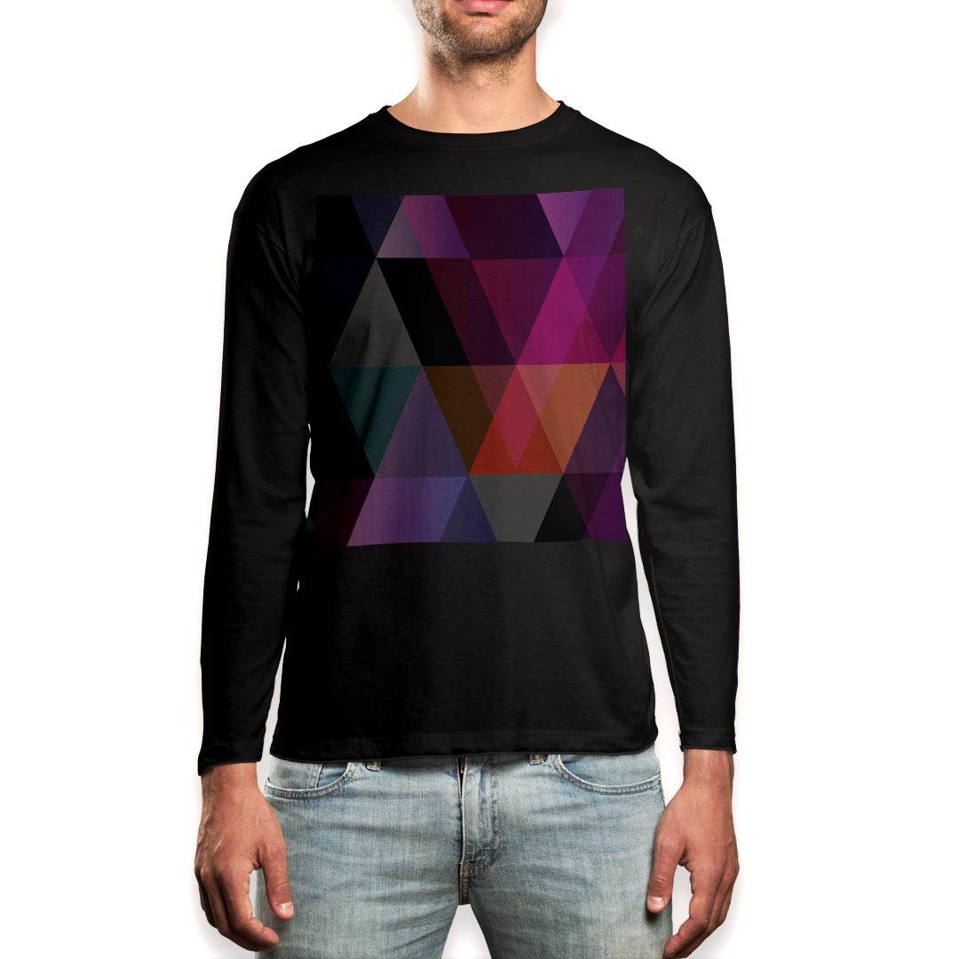 Rakuten - ロング tシャツ メンズ 長袖 ブラック デザイン XS S M L XL 2XL ロンT ティーシャツ 黒 black T shirt long sleeve 000460 バブル　レインボー