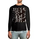 ロング tシャツ メンズ 長袖 ブラック デザイン XS S M L XL 2XL ロンT ティーシャツ 黒 black T shirt long sleeve 000857 水玉 チョコ