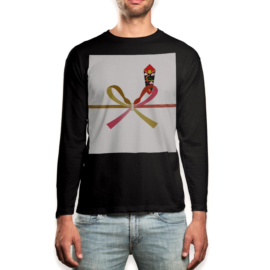 ロング tシャツ メンズ 長袖 ブラック デザイン XS S M L XL 2XL ロンT ティーシャツ 黒 black T shirt long sleeve 000939 熨斗