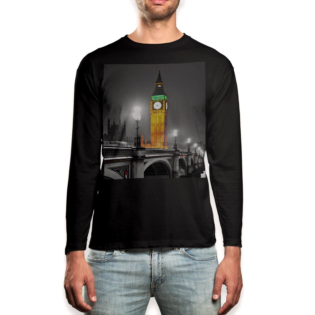 ロング tシャツ メンズ 長袖 ブラック デザイン XS S M L XL 2XL ロンT ティーシャツ 黒 black T shirt..