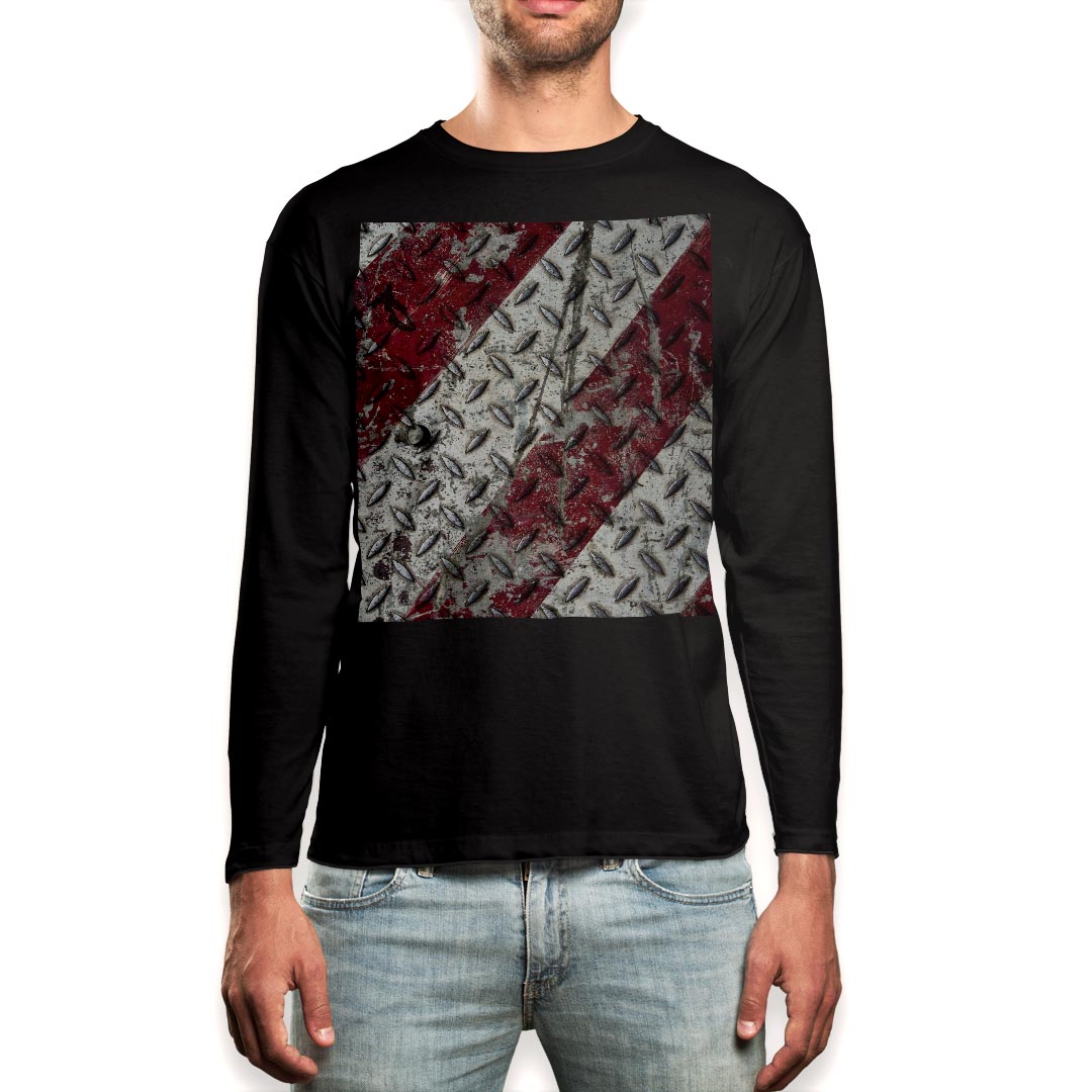 ロング tシャツ メンズ 長袖 ブラック デザイン XS S M L XL 2XL ロンT ティーシャツ 黒 black T shirt long sleeve 001122 メタル　カーボン