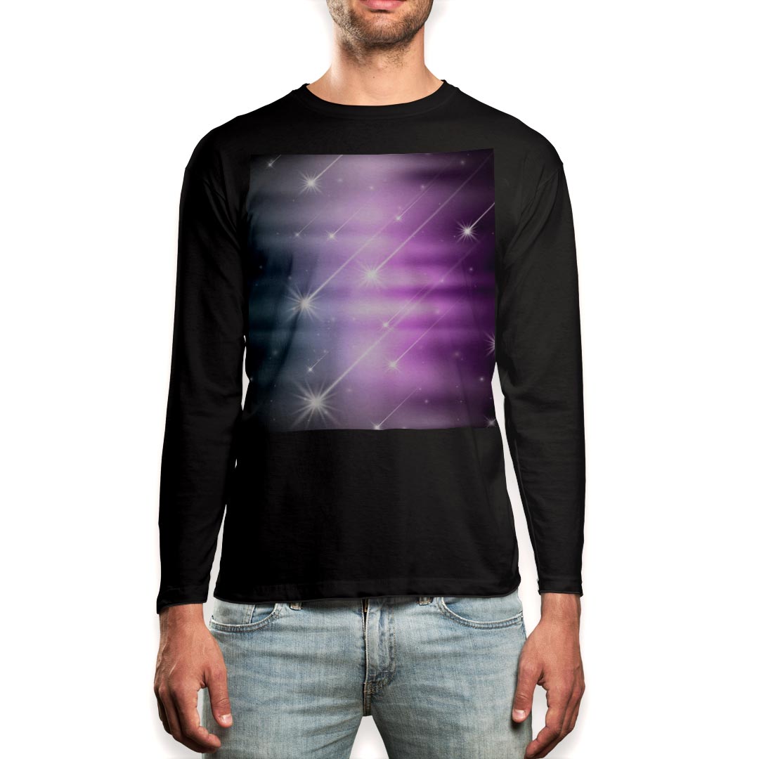 Other - ロング tシャツ メンズ 長袖 ブラック デザイン XS S M L XL 2XL ロンT ティーシャツ 黒 black T shirt long sleeve 001270 星　キラキラ