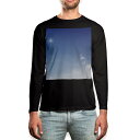 ロング tシャツ メンズ 長袖 ブラック デザイン XS S M L XL 2XL ロンT ティーシャツ 黒 black T shirt long sleeve 001373 シャボン玉 青空
