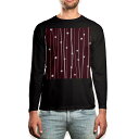 ロング tシャツ メンズ 長袖 ブラック デザイン XS S M L XL 2XL ロンT ティーシャツ 黒 black T shirt long sleeve 001594 ストライプ 水玉 ドット(4)