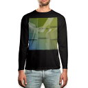 ロング tシャツ メンズ 長袖 ブラック デザイン XS S M L XL 2XL ロンT ティーシャツ 黒 black T shirt long sleeve 001797 模様 シンプル 青 緑(4)