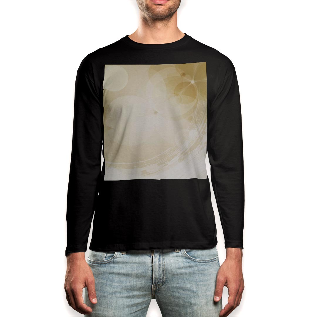 Long-Sleeved - ロング tシャツ メンズ 長袖 ブラック デザイン XS S M L XL 2XL ロンT ティーシャツ 黒 black T shirt long sleeve 001906 シンプル　黄色　花