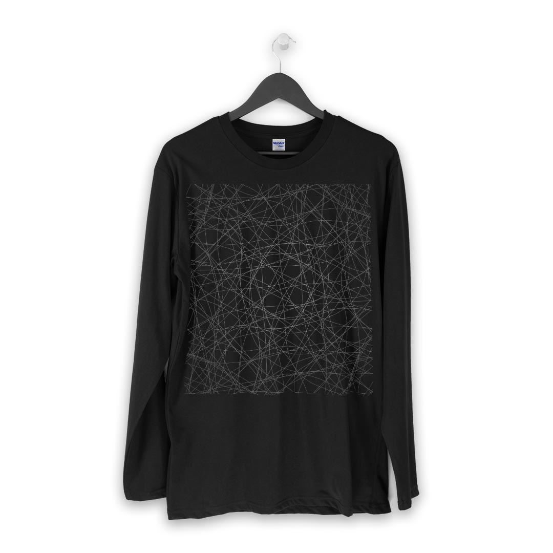 ロング tシャツ メンズ 長袖 ブラック デザイン XS S M L XL 2XL ロンT ティーシャツ 黒 black T shirt long sleeve 000308 黒　鉛筆　デザインの商品画像 2