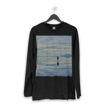 ロング tシャツ メンズ 長袖 ブラック デザイン XS S M L XL 2XL ロンT ティーシャツ 黒 black T shirt long sleeve 003298 写真　風景　景色