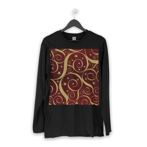 ロング tシャツ メンズ 長袖 ブラック デザイン XS S M L XL 2XL ロンT ティーシャツ 黒 black T shirt long sleeve 004434 模様 星 シンプル