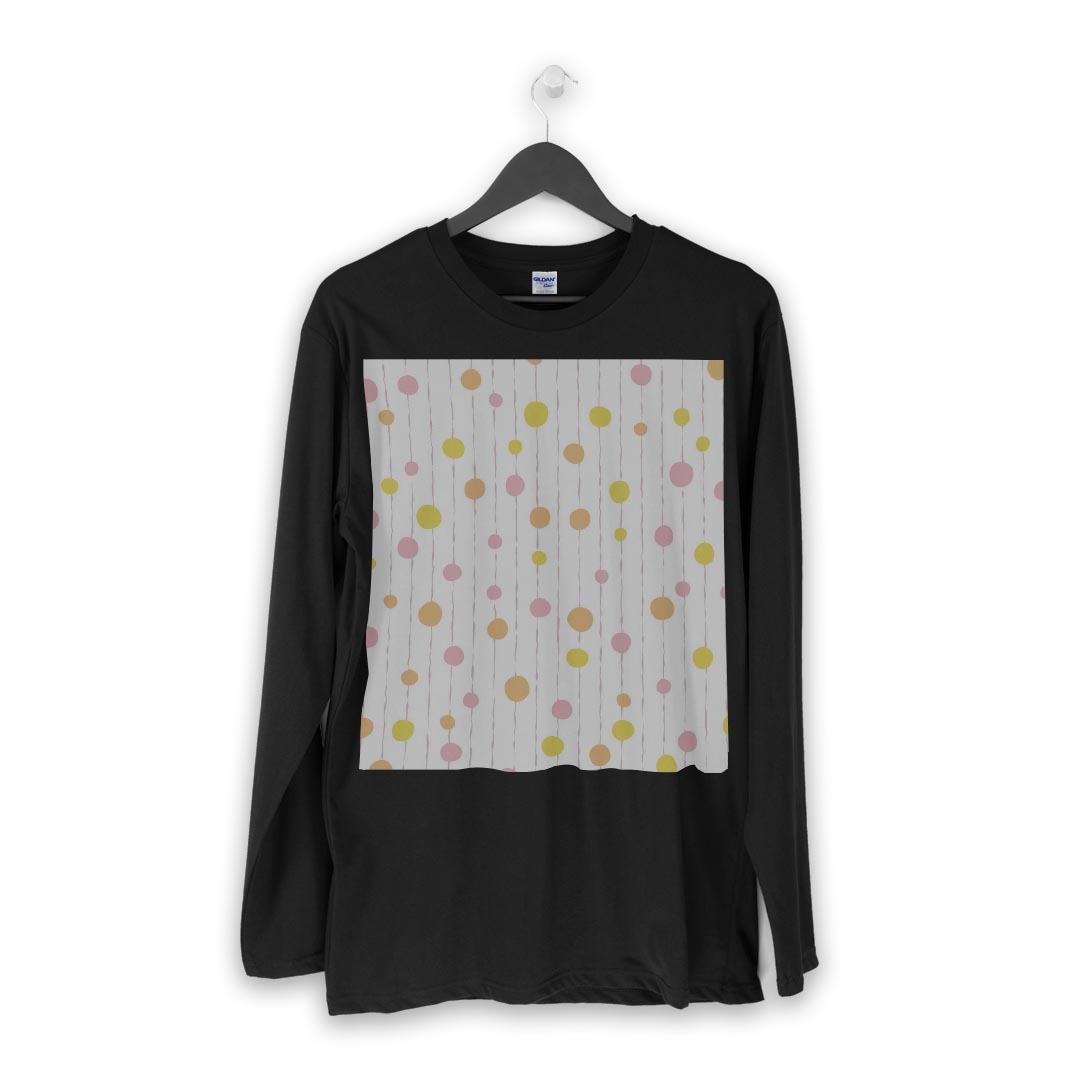 ロング tシャツ メンズ 長袖 ブラック デザイン XS S M L XL 2XL ロンT ティーシャツ 黒 black T shirt long sleeve 004713 水玉　ドット　カラフル 2