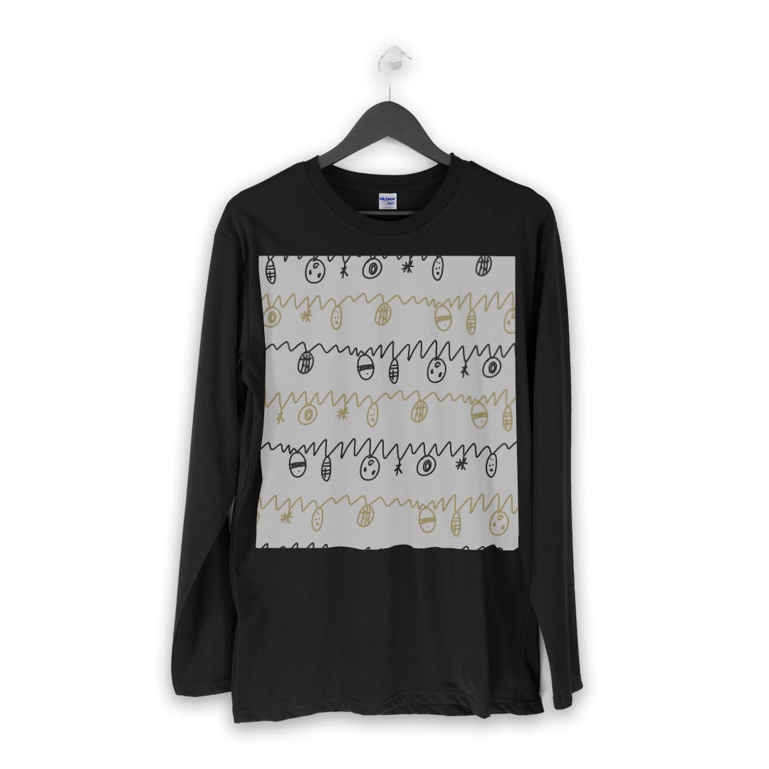 ロング tシャツ メンズ 長袖 ブラック デザイン XS S M L XL 2XL ロンT ティーシャツ 黒 black T shirt long sleeve 050175 kabekore-10641917 kabeコレ サンプル画像2