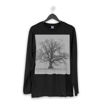 ロング tシャツ メンズ 長袖 ブラック デザイン XS S M L XL 2XL ロンT ティーシャツ 黒 black T shirt long sleeve 006011 イラスト　植物　木