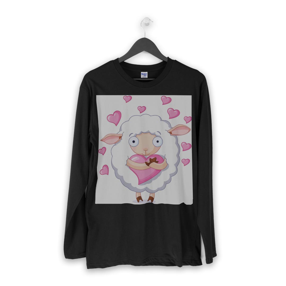 ロング tシャツ メンズ 長袖 ブラック デザイン XS S M L XL 2XL ロンT ティーシャツ 黒 black T shirt long sleeve 009508 動物　キャラクター　ハート kabekore-10633200 kabeコレ サンプル画像2