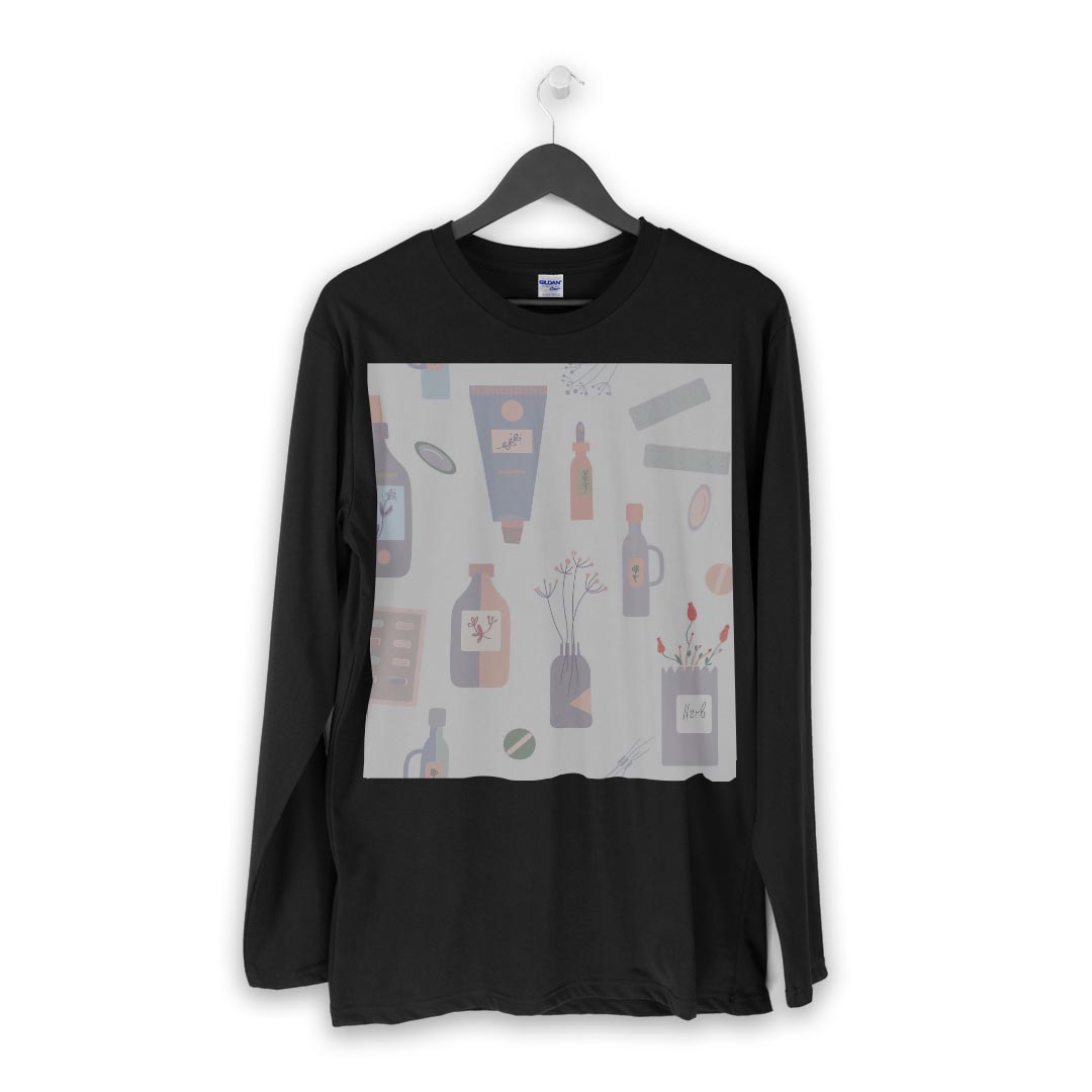 ロング tシャツ メンズ 長袖 ブラック デザイン XS S M L XL 2XL ロンT ティーシャツ 黒 black T shirt long sleeve 010354 インテリア　パステル　おしゃれ