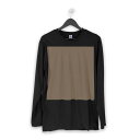 ロング tシャツ メンズ 長袖 ブラック デザイン XS S M L XL 2XL ロンT ティーシャツ 黒 black T shirt long sleeve 012250 茶色　単色　シンプル 2