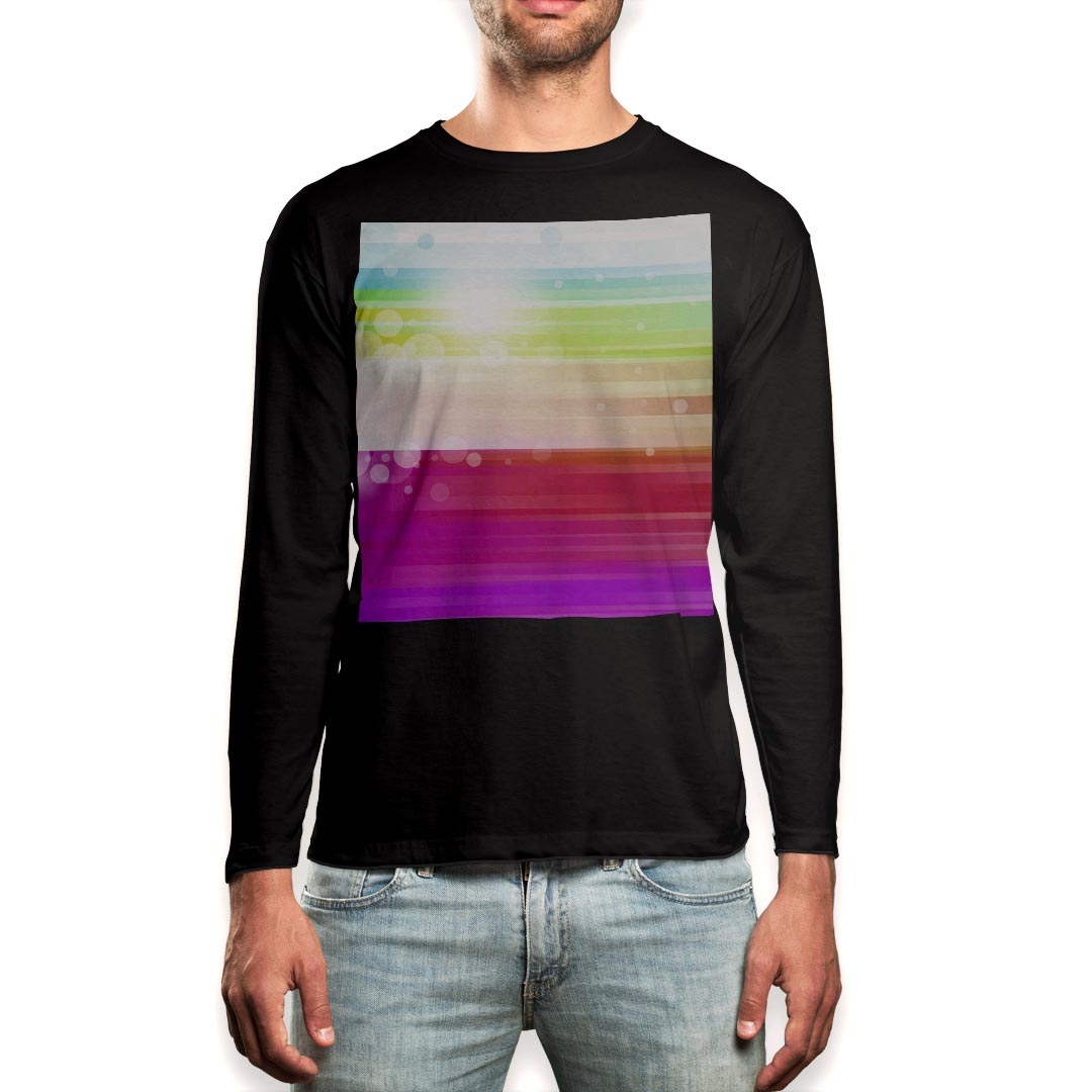 ロング tシャツ メンズ 長袖 ブラック デザイン XS S M L XL 2XL ロンT ティーシャツ 黒 black T shirt long sleeve 002065 カラフル シンプル