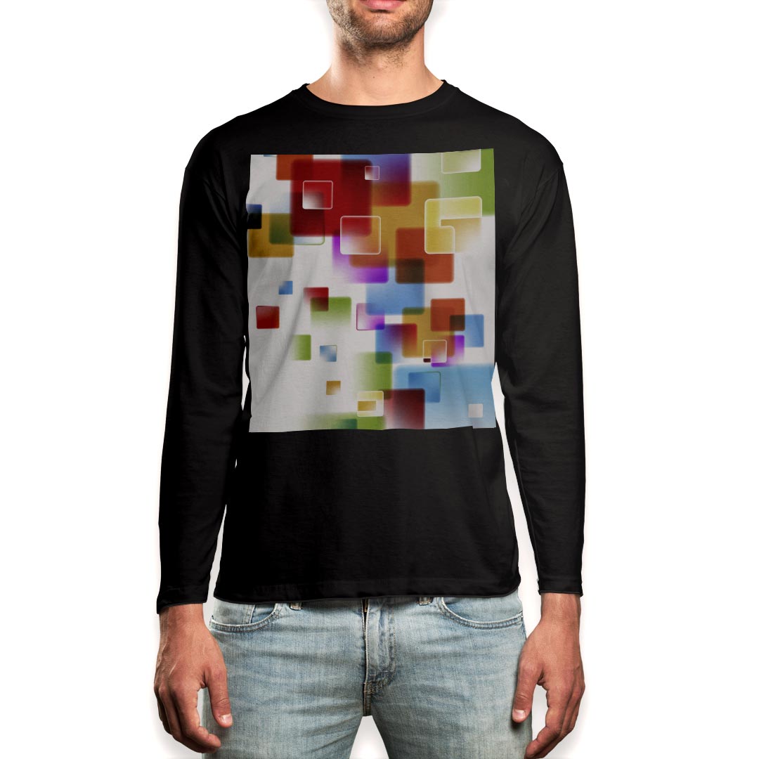 Other - ロング tシャツ メンズ 長袖 ブラック デザイン XS S M L XL 2XL ロンT ティーシャツ 黒 black T shirt long sleeve 002072 カラフル　シンプル
