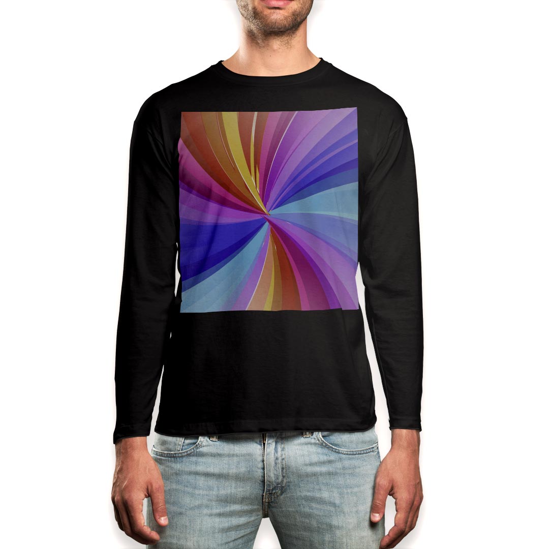 ロング tシャツ メンズ 長袖 ブラック デザイン XS S M L XL 2XL ロンT ティーシャツ 黒 black T shirt long sleeve 002100 カラフル シンプル