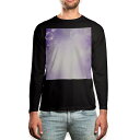 ロング tシャツ メンズ 長袖 ブラック デザイン XS S M L XL 2XL ロンT ティーシャツ 黒 black T shirt long sleeve 002170 しゃぼん玉 紫